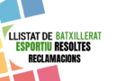 Llista definitiva batxillerat esportiu modalitat futbol Llista definitiva batxillerat esportiu modalitat futbol