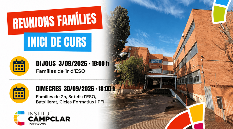 Reunions amb les famílies d’inici de curs 2026-2027 Reunions amb les famílies d’inici de curs 2026-2027